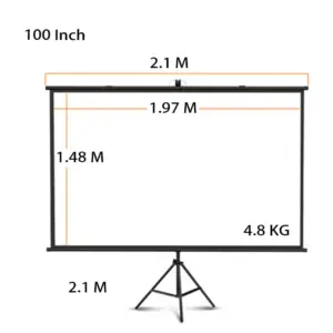 پرده پروژکتور ۱۵۰ اینچ پایه دار کرونی | CRONY 150 Inch projector screen with stand Portable Foldable