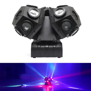 رقص نور 18 تیکه حرفه ای با لیزر کرونی | CRONY 18PCS 10W LED Moving 3 Head Light With Laser DJ laser stage lighting