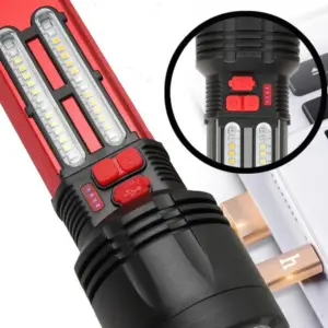 چراغ قوه شارژی (با قابلیت شارژ خورشیدی) برند کرونی | CRONY W5122A Solar Energy Flashlight