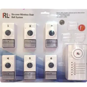 زنگ درب بیسیم شش عددی برند کرونی | Crony RL-05060 doorbell 6in1 doorbell The Six Zone Wireless Door Bell