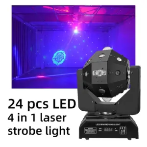 رقص نور 24 تیکه با لیزر برند کرونی | CRONY 24PCS 4in1 Moving Head Laser Lights RGBW